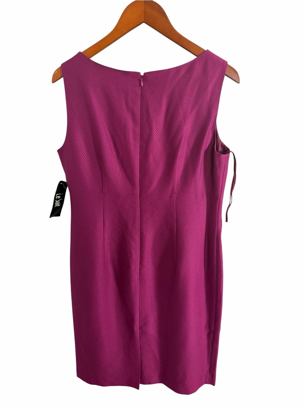 Le Suit Magenta Purple Textured Sleeveless Sheath Dress New - Picture 3 of 11